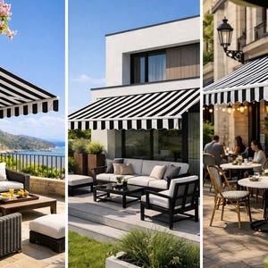Tela de repuesto para toldo a medida para cubierta de patio, parasol, terraza, balcón, protección UV, tela acrílica. imagen 7