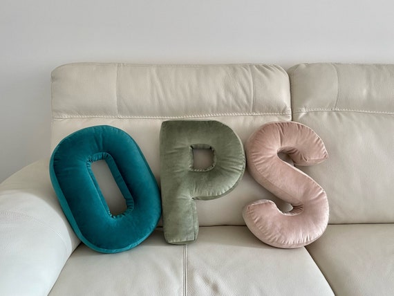 Initial pillow Letter pillow cushion Velvet decorative pillow Monogram pillow