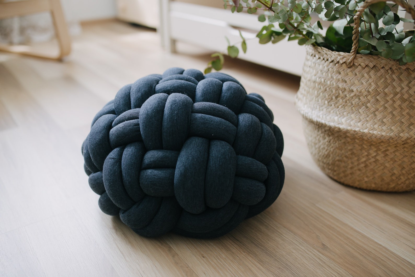 Large Knot Floor Cushion in Grey Knot Floor Pillow Modern Etsy
