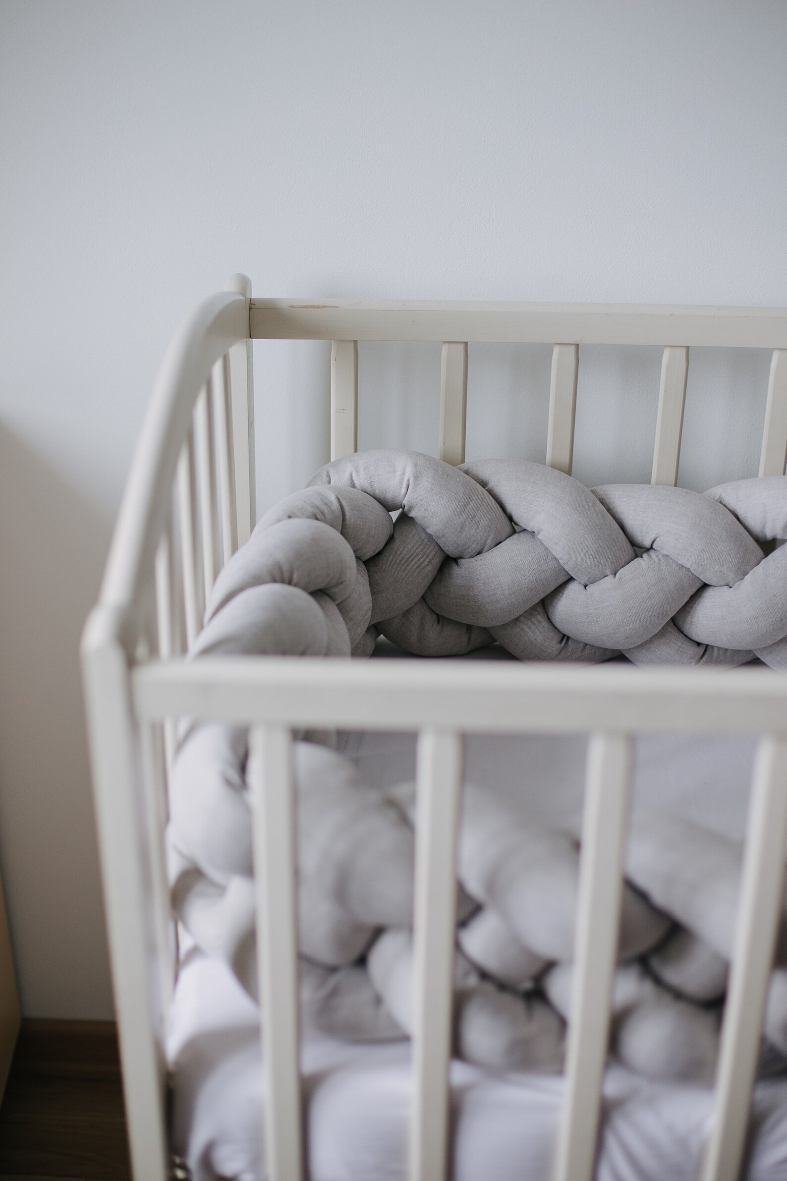 LINEN braided bumper DOUBLE braided cot bumper cradle bumper Etsy