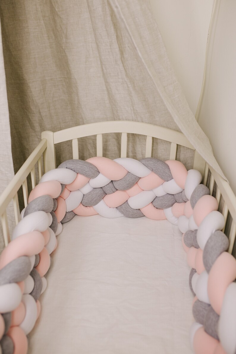 Triple Braided Crib Bumper Mixed Knot Cushion Knot Pillow Etsy