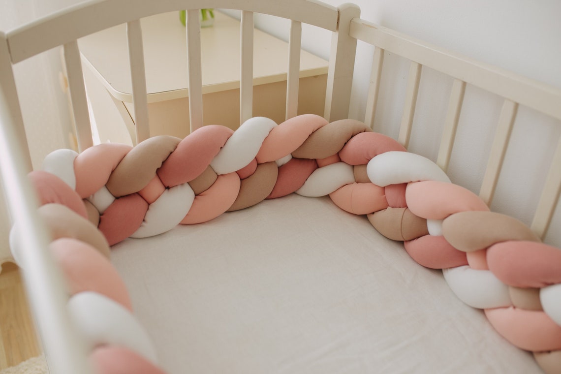 DOUBLE Braided Crib Bumper braid cot bumper Etsy