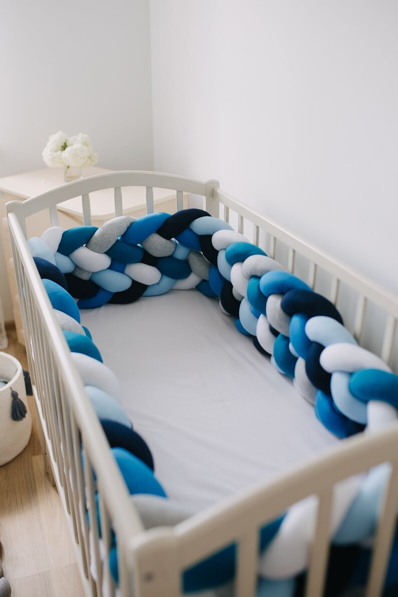 Triple Braided Crib Bumper Mixed Knot Cushion Knot Pillow Etsy