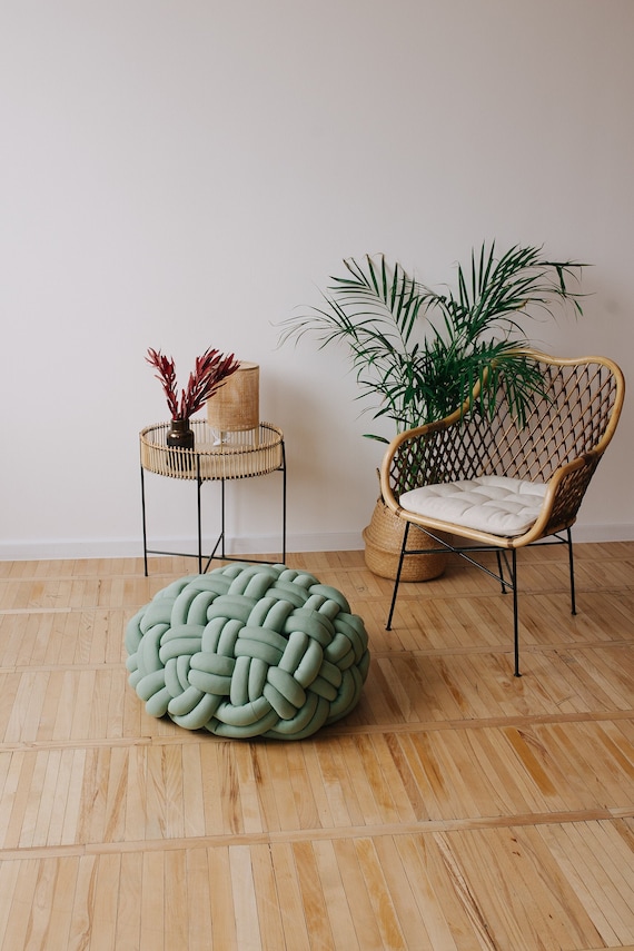 Pouf Ottoman Floor Seating Giant Floor Pillow Floor Cushion Olive