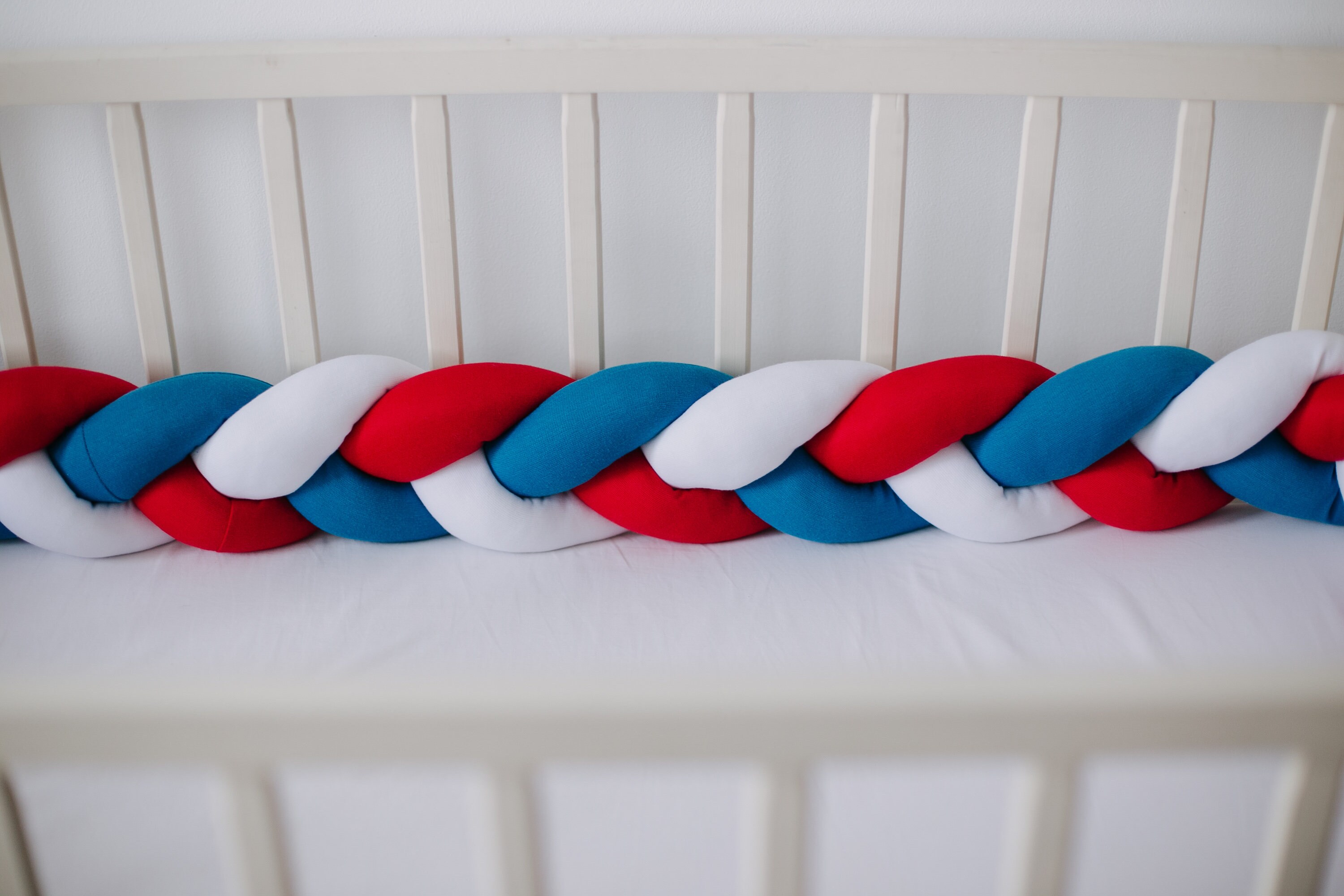 Navy blue Braided Crib Bumper Mini crib bedding Cot bumper pad Etsy