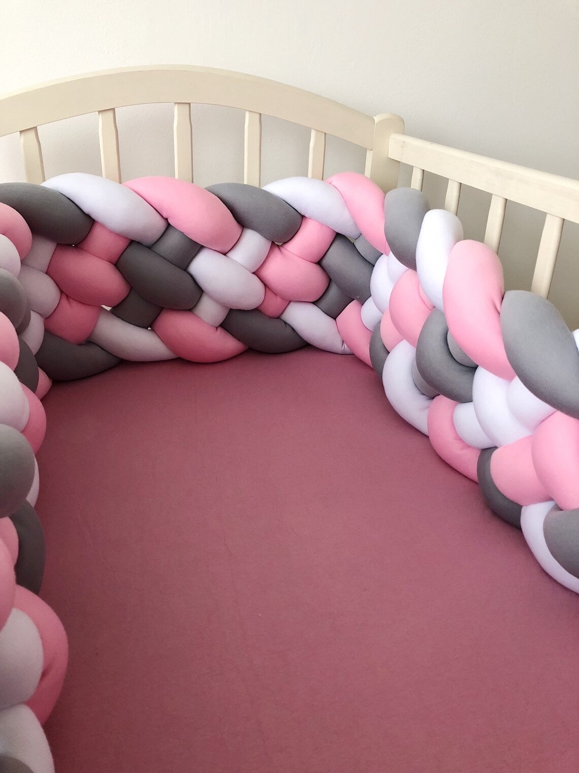 Braided Crib Bumper mixed Knot Pillow pad Bolster Pillow Crib Etsy