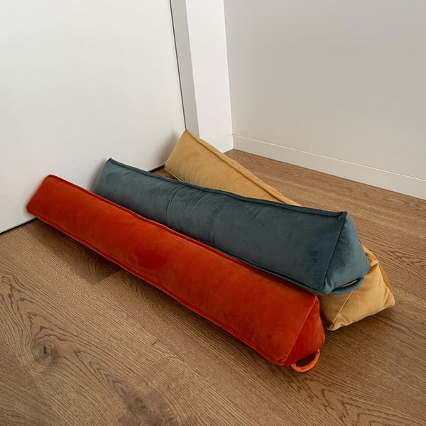 Velvet Door Draft Stopper Noise Stop Custom Size Draught Excluder Cold reducer Window Dodger Luxury Home Decor