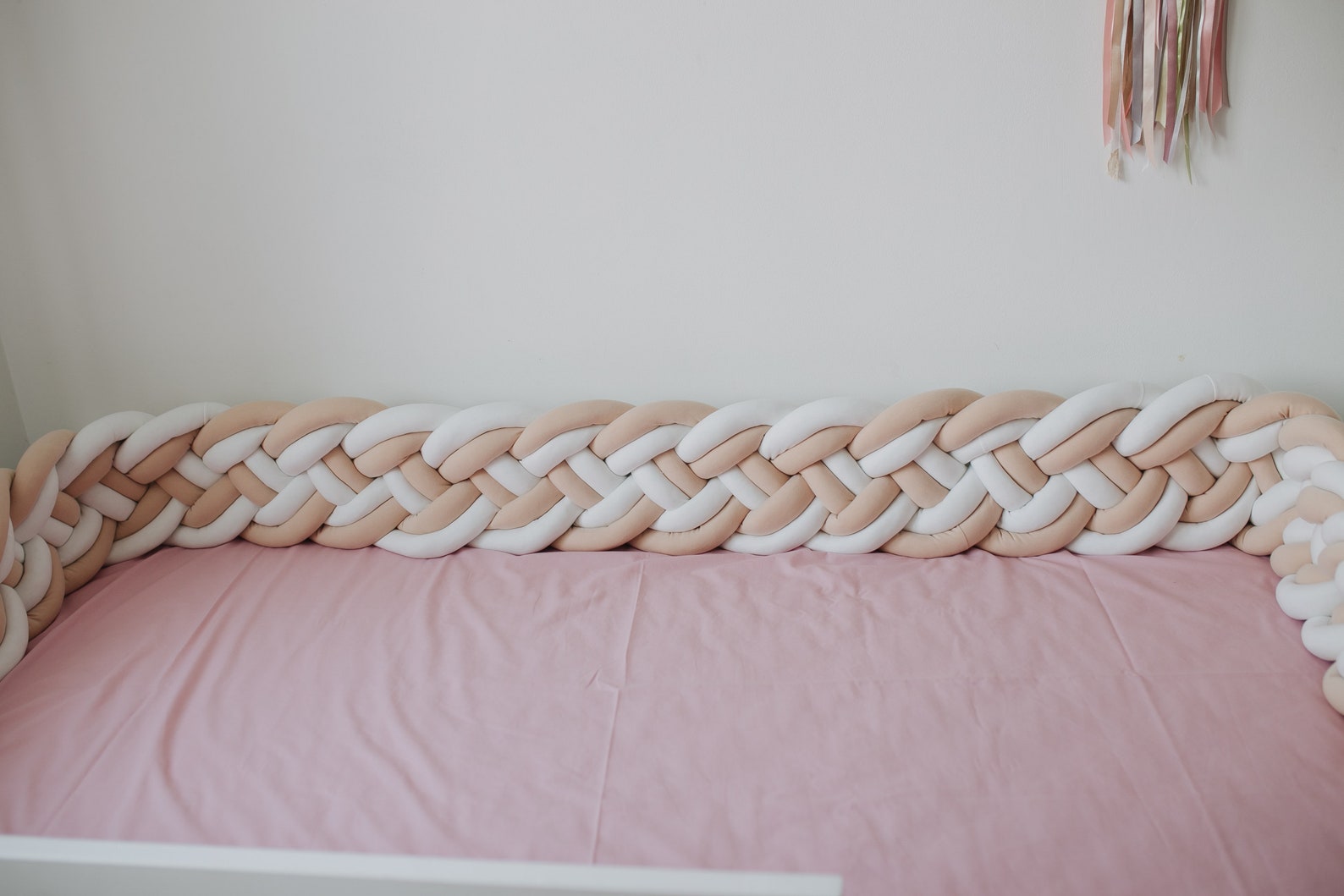 Braided crib bumper pillows for Montessori bed bumper pad for Etsy