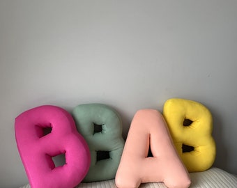 Personalized pillow Initial pillow Letter pillow Room decor soft pillow Fabric letters