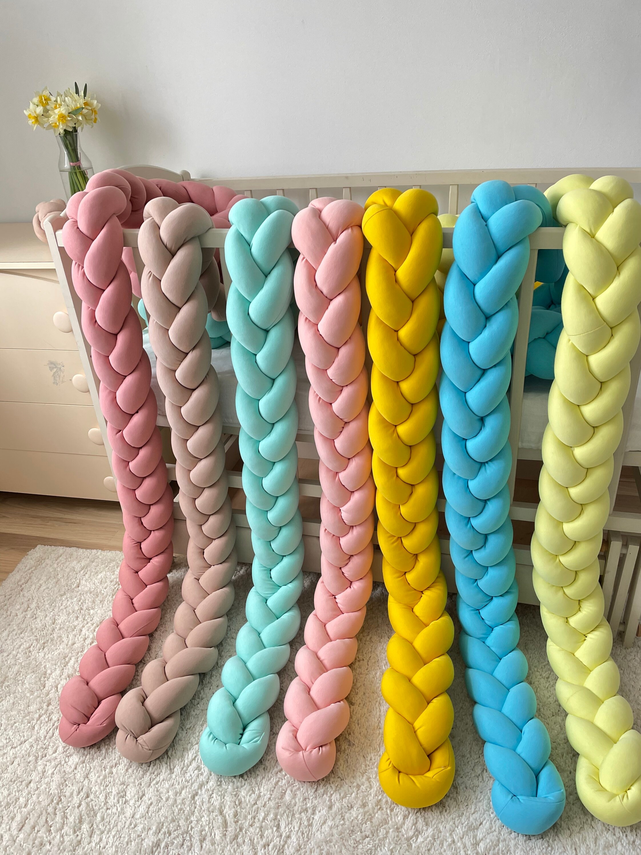 Braided Crib Bumper Etsy