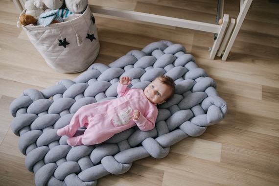 Play Mat Braided Rug for Nursery Shower Gift Large Floor Cushion for Kids 