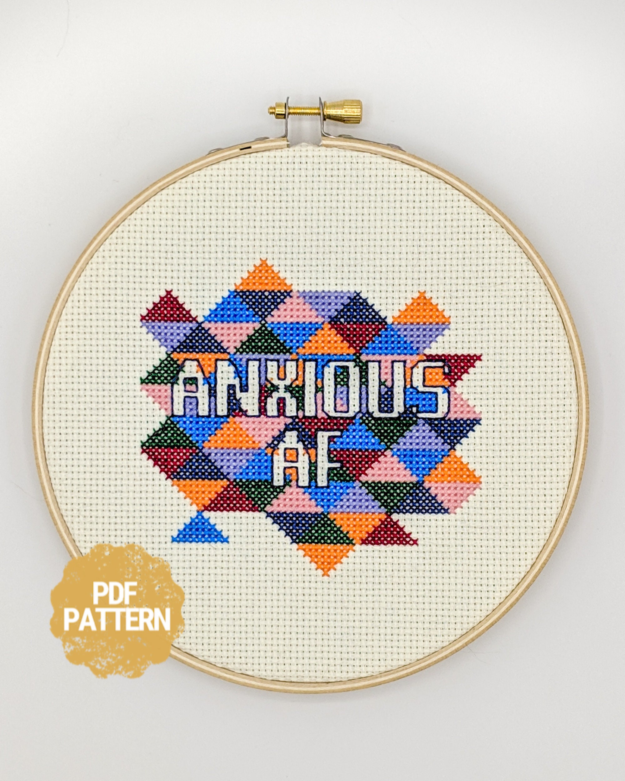 Mental Health Cross Stitch Pattern Anxious Cross Stitch Etsy