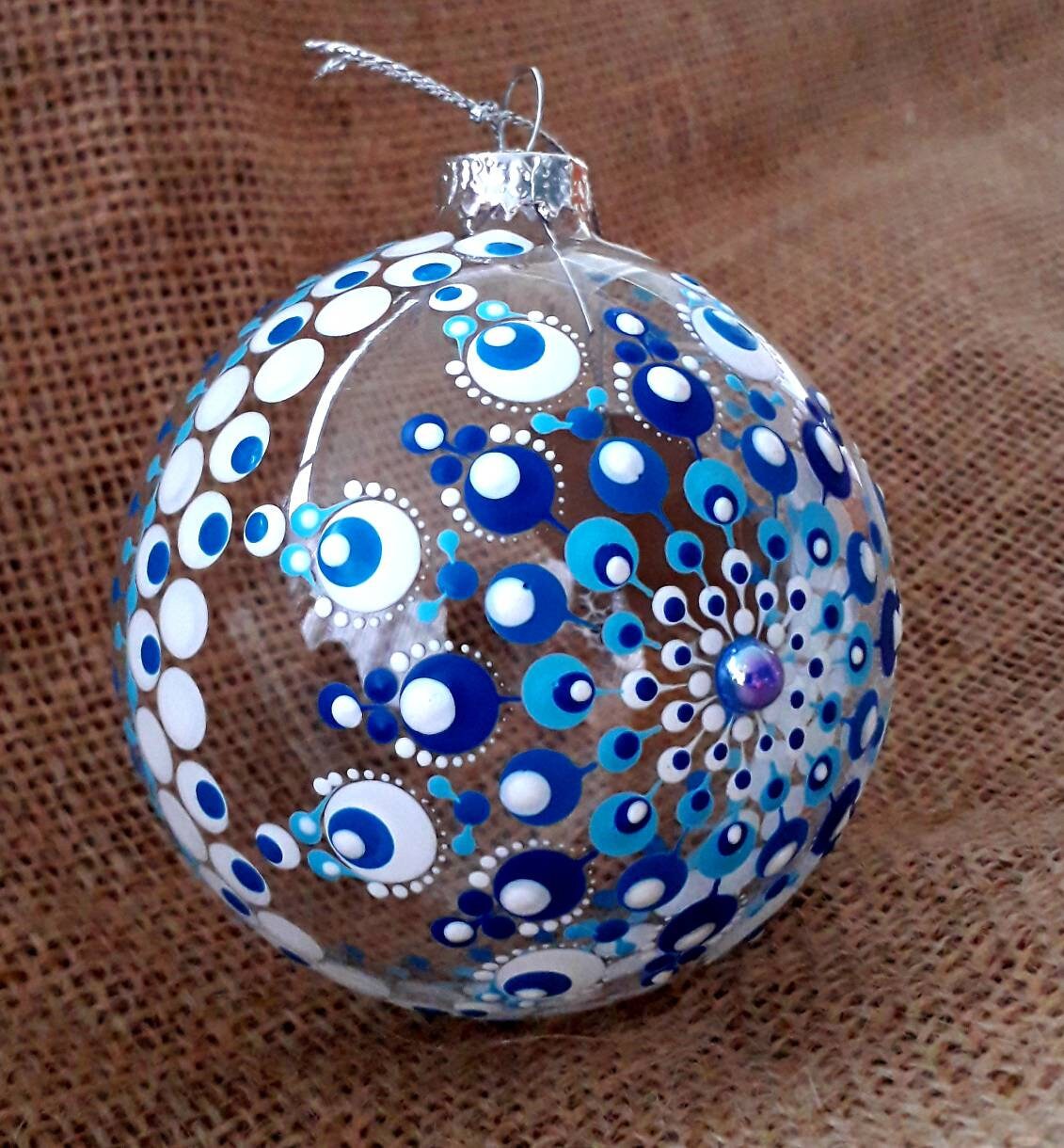 Se of three Bespoke 8cm glass hand painted Christmas baubles Etsy