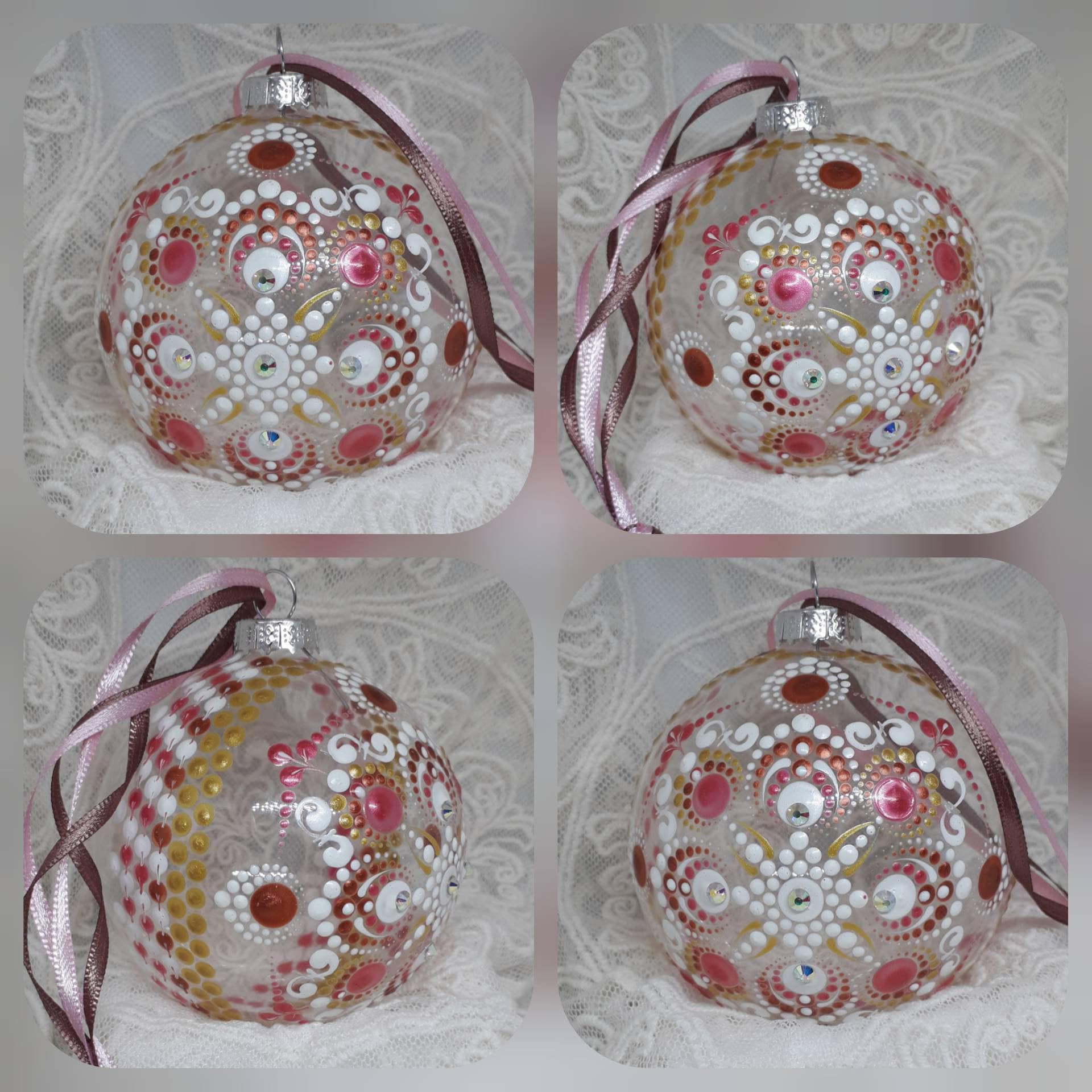Bespoke large 8cm glass hand painted Christmas ornament Etsy