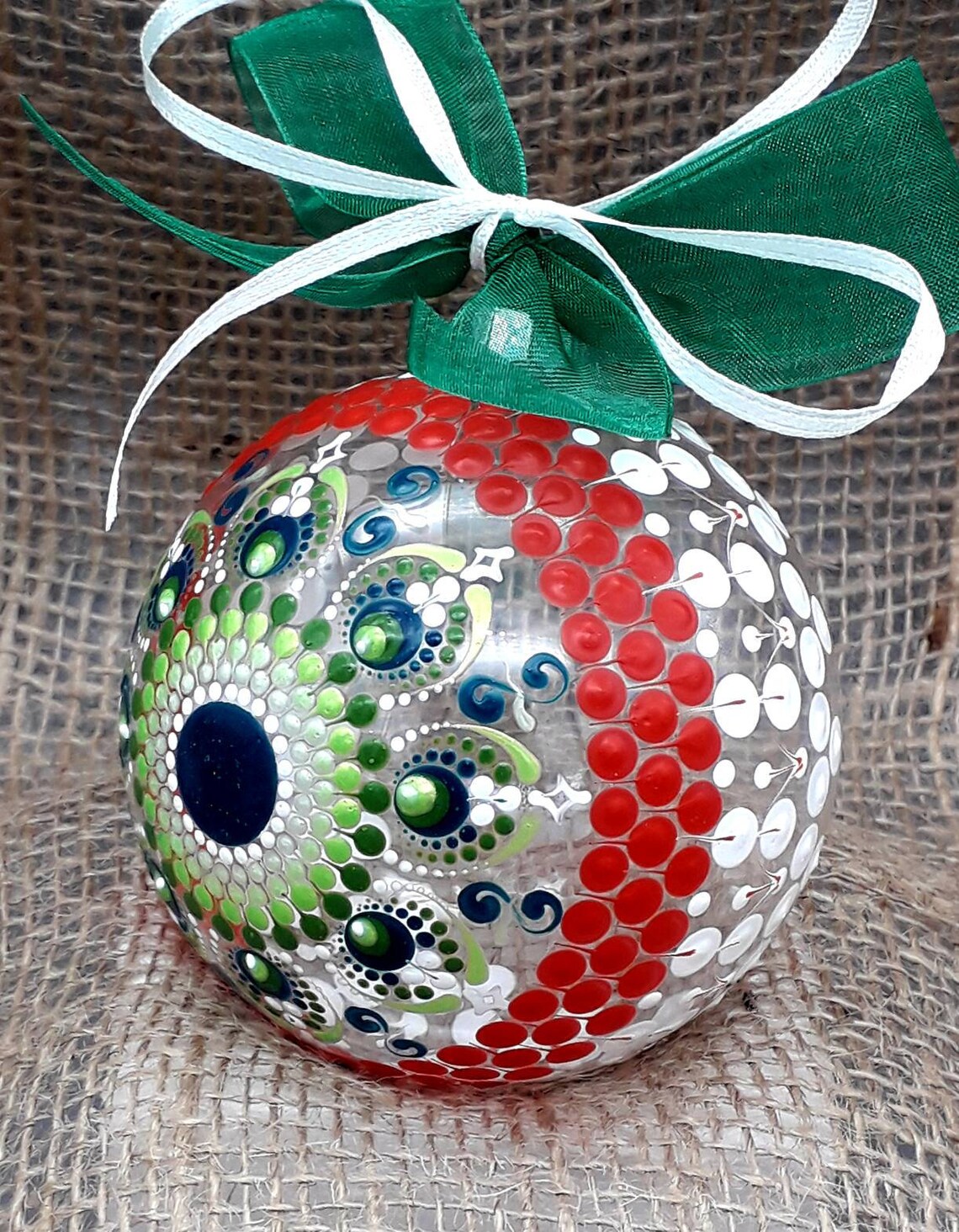 Bespoke HandPainted Large Glass Christmas Bauble 8cm ornament Etsy