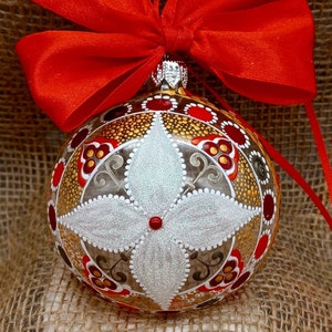 Bespoke Hand-painted Glass Christmas Bauble Personalisation is Available  8cm