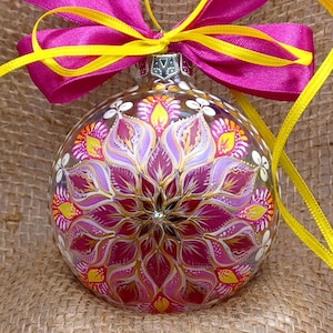 A Pair of Large Hand-Painted Luxurious Glass Christmas Baubles  Ornaments 8cm Large As Seen On TV