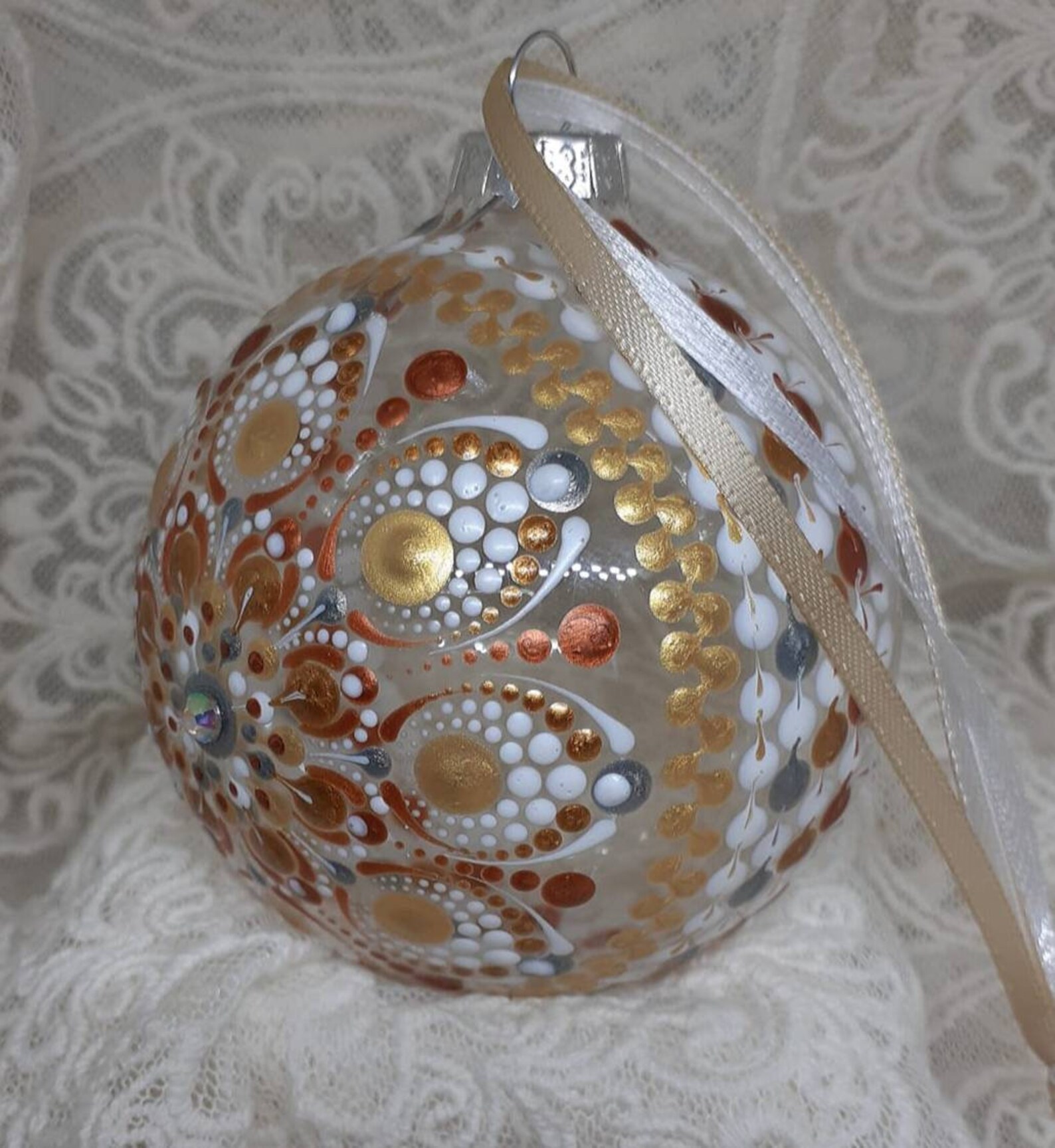 Bespoke Handpainted Large Glass Christmas Bauble Ornament Etsy UK