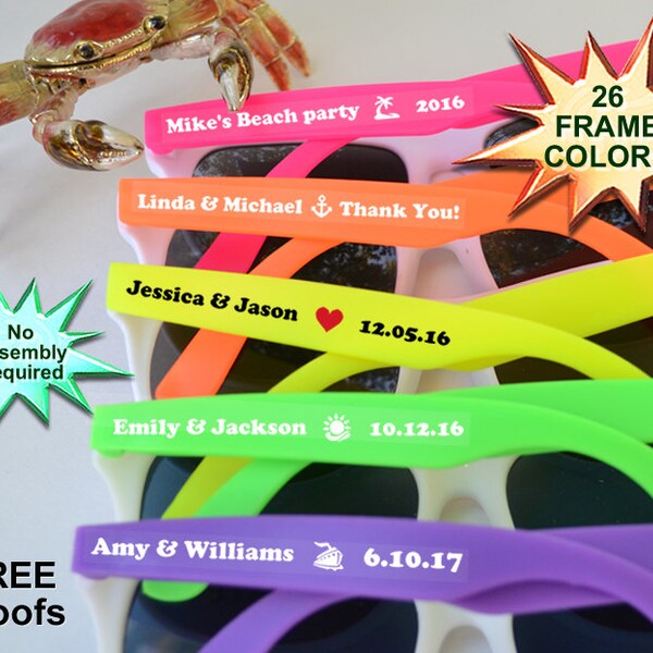 Wedding Favors Personalized sunglasses holiday party favors rustic country vintage winter favours ideas bridal shower custom wedding glasses
