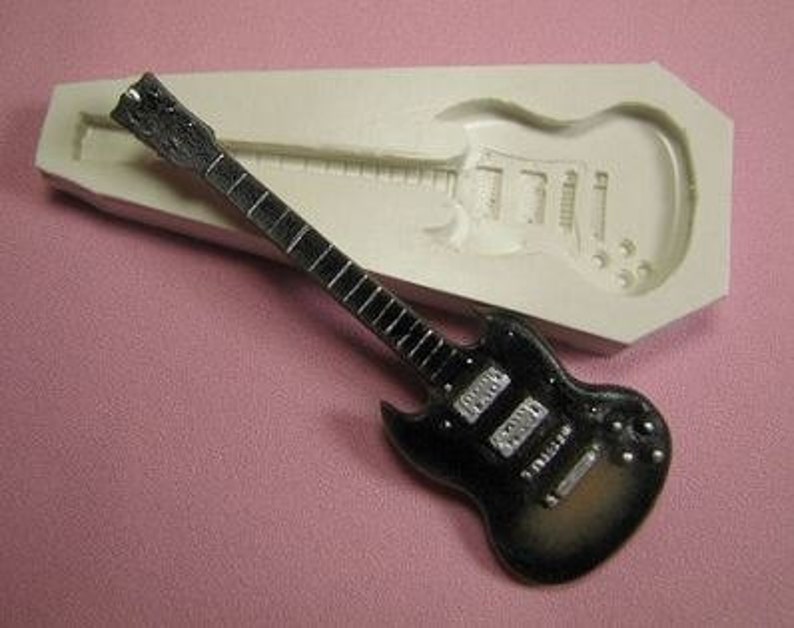 Electric Guitar Silicone Mold by Sugar Delites MOL083 Etsy