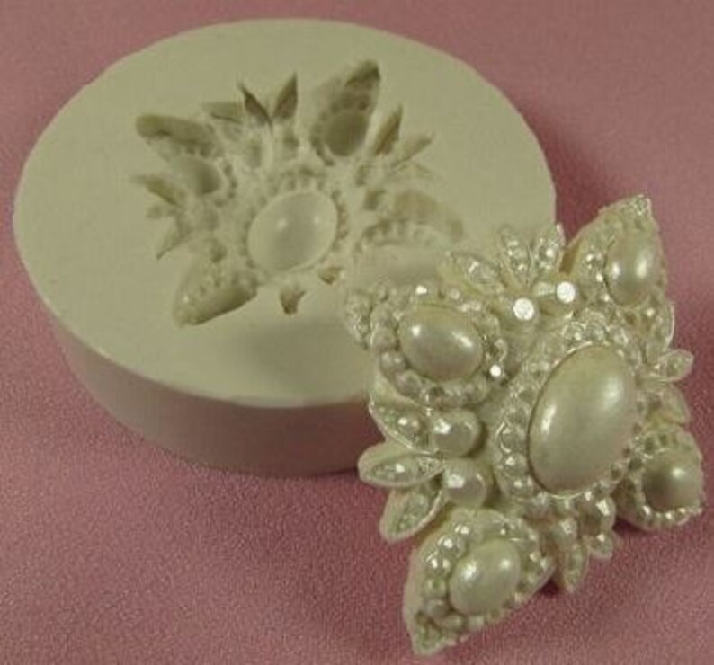 Brooch Diamond Fancy Silicone Mold by Sugar Delites MOL325 Etsy