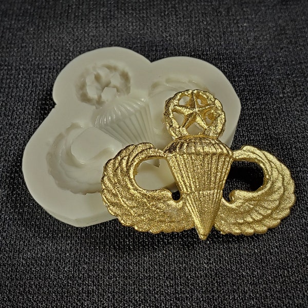 Army Airborne Master Parachute Badge Mold By Sugar Delites MOL909