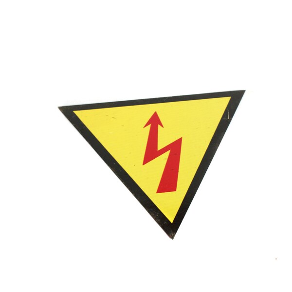 Vintage Metal Sign -Warning Sign - high voltage. Danger Warning, Industrial Home or Office Decor, USSR Collectibl