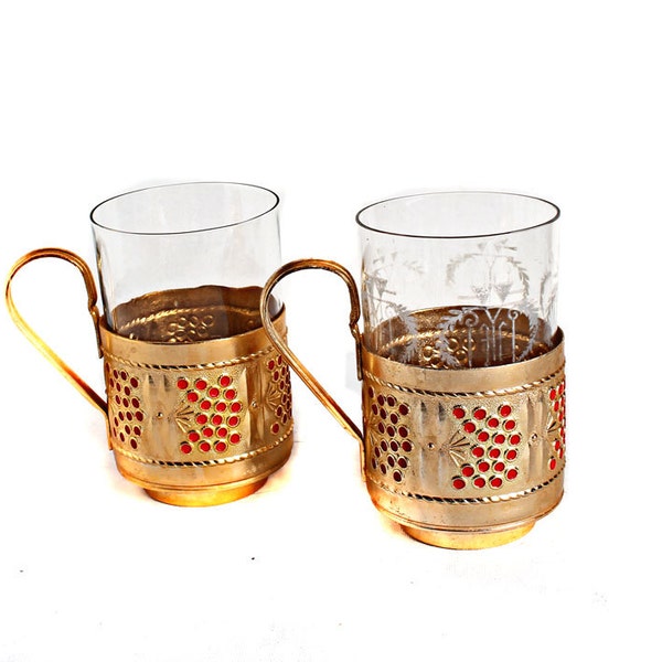 Porte Verre Russe décor Blason URSS - Podstakannik en russe - Porte
