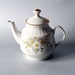 Vintage Retro White Tea Jug, Romantic Flowers, Pitcher, Teapot, Ceramic Tea Jug, Ukrainian porcelain 