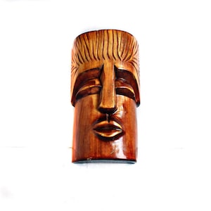 Wooden wall hanging face, Hand Carved Mans Face