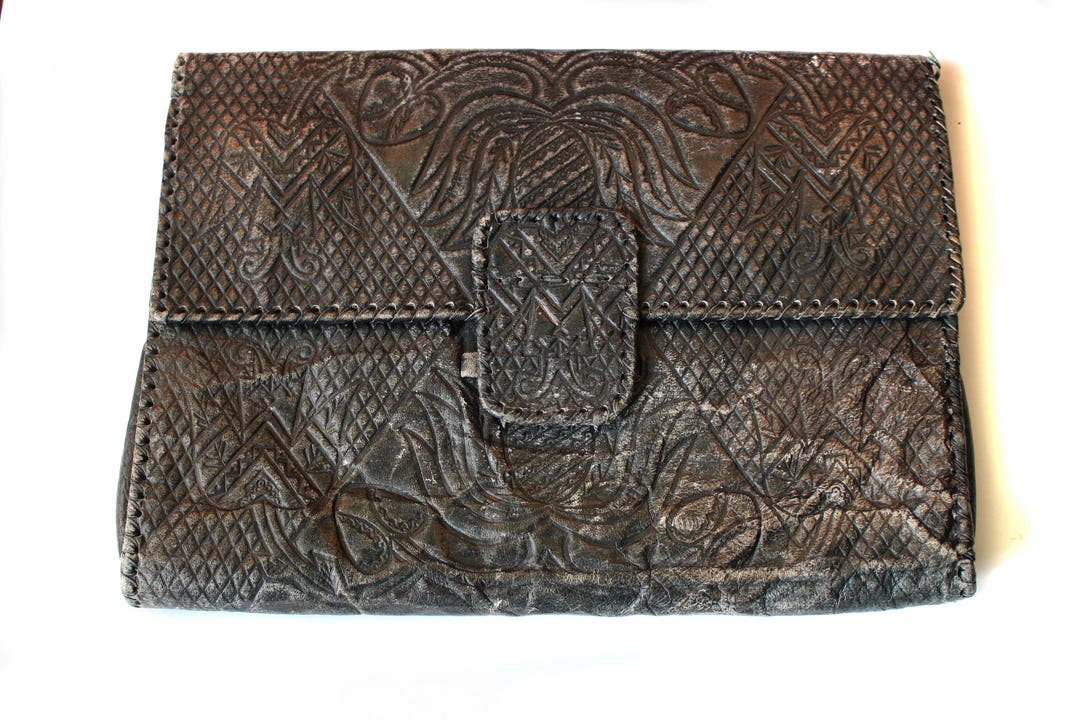 Vintage Antique Embossed Leather Bag Purse Ethnic Handbag Etsy