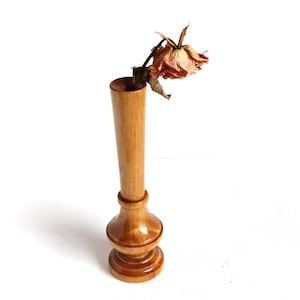 Vintage Swedish wooden vase  Carved wood vase Handmade Wooden home decor
