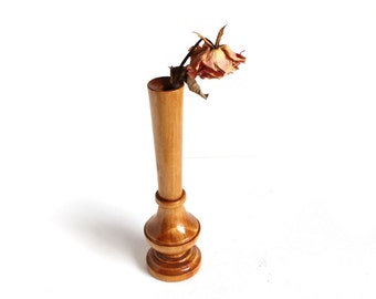 Vintage Swedish wooden vase  Carved wood vase Handmade Wooden home decor