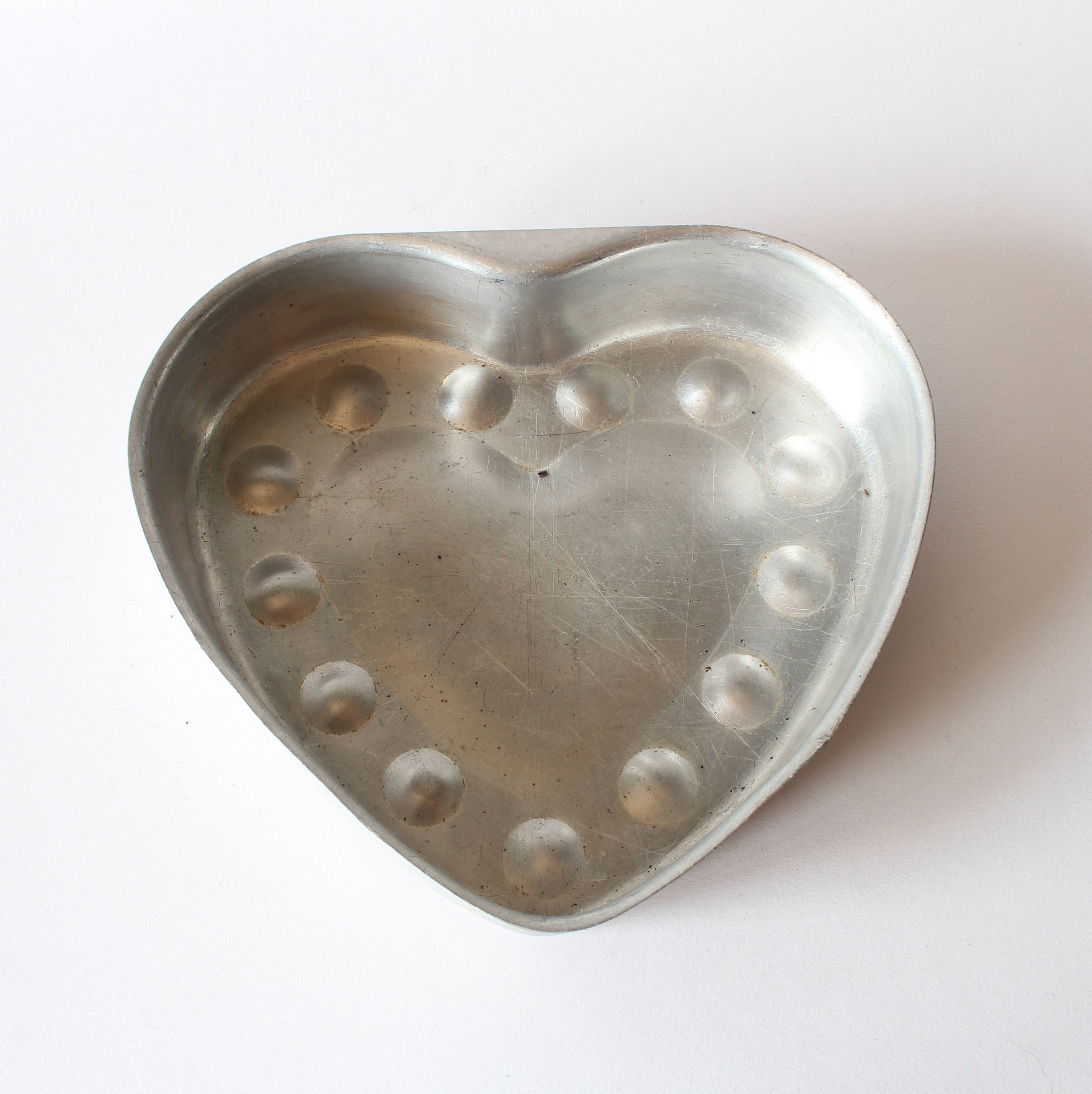 vintage aluminium cake pan heart shape baking mold baking etsy