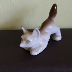 Small Porcelain Fox Figurine, Custom Fox Sculpture,Fox  ceramic sculpture from porcelain, miniature animal totem