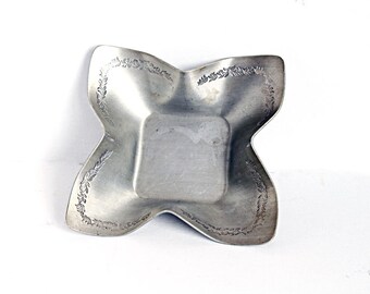 Romantic Vintage Serving Aluminium Tray, Retro handmade serving platter