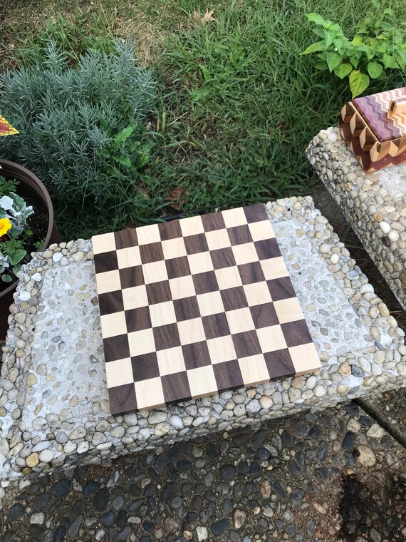 Small 12 Inch Wood Chess Board Gift For Your Chess Player Free shipping Maple And Walnut Holidays Handmade Board Game For Birthdays
