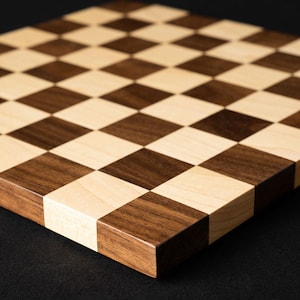 Handmade Maple and Walnut Chess Board - 12 Inch Wood Board Game