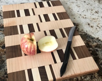 Walnut, and Maple Wood Cutting Board - Unique Table Centerpiece - Wood Serving Tray/Platter - Chopping Block - Proudly Made In The USA!