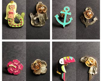 Maritim -tropische Emaille Pins