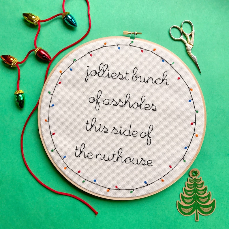 Jolly Christmas Vacation Quote Cross Stitch Etsy