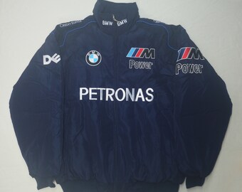 Blue BMW Vintage Racing Jacket Formula 1 Racing jacket Mercedes vintage style // Bomber jacket fashion Y2K harajuku