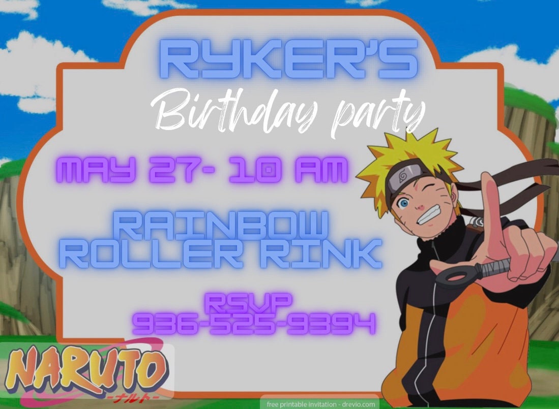 Carte Anniversaire Naruto Gratuite Imprimer Naruto invitation - Etsy México