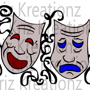 Commedia e tragedia maschera SVG file di taglio