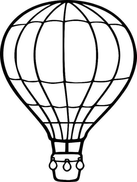 Hot Air Balloon OUTLINE SVG Cut File | Etsy UK
