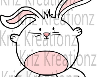 Easter Bunny Round SVG Cut File
