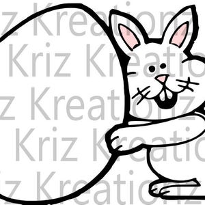 Easter Bunny Holding Egg SVG Cut File
