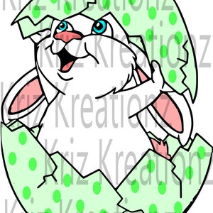 Easter Bunny coming out of egg svg cut file