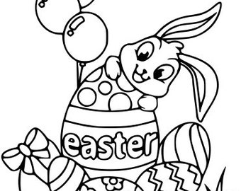 Easter Bunny Outline Cut File