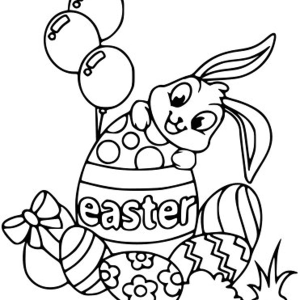Easter Bunny Outline Cut File